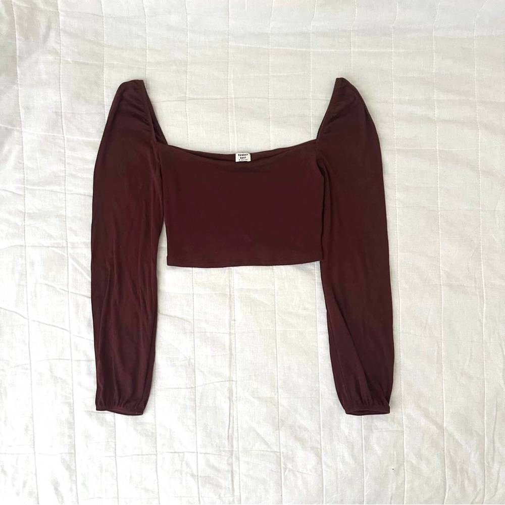Aritzia brown croptop